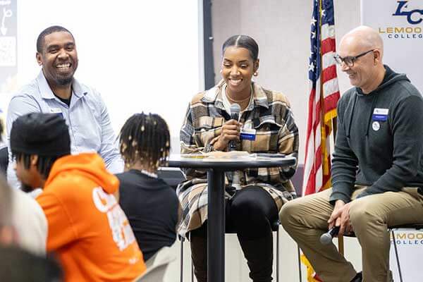 Umoja Community panel discussion at Lemoore College.