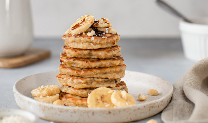 Banana Oatmeal Pancakes