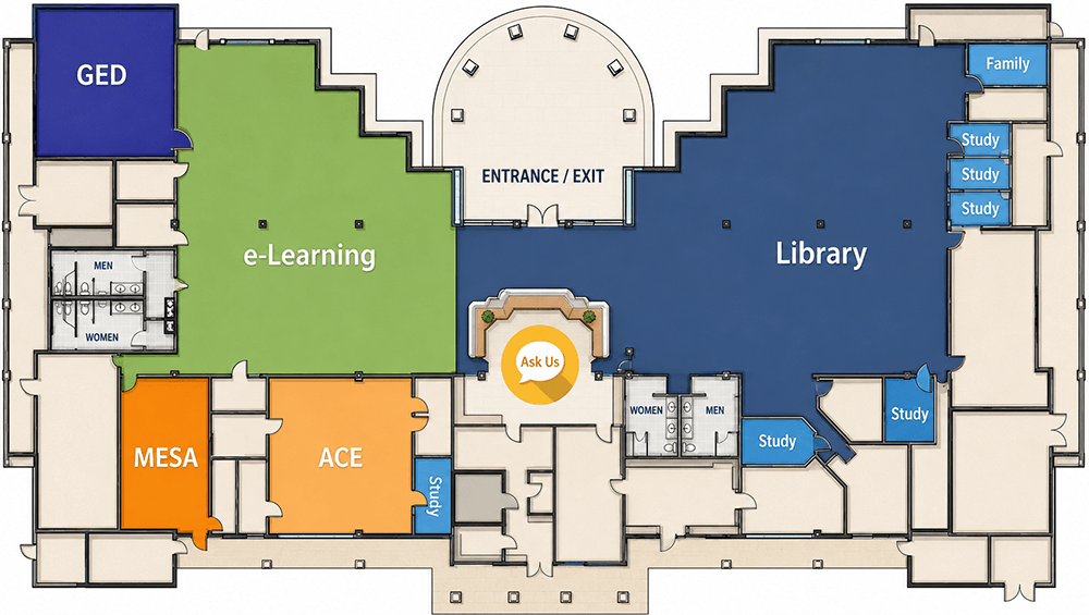 Map of the Lemoore Learning Resource Center
